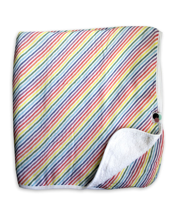 RAINBOW STRIPE | Hooded Towel + Washcloth Set