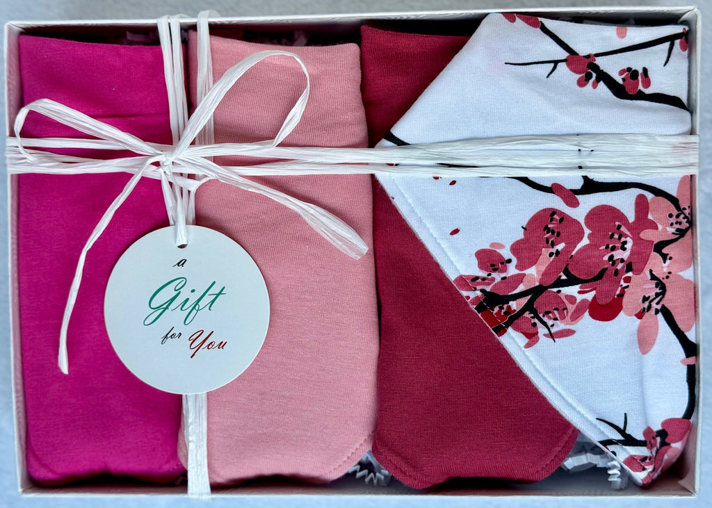 CHERRY BLOSSOM | Bandana Bib Gift Box Set