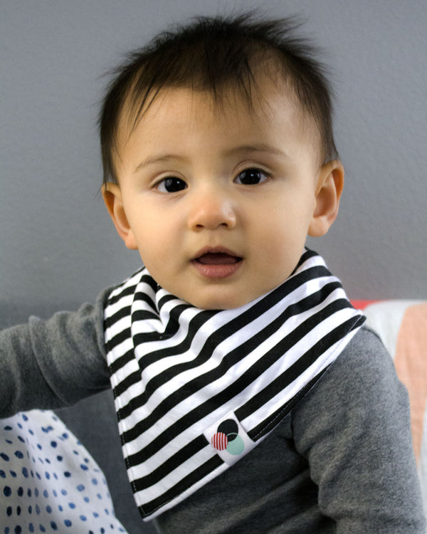 BLACK + WHITE STRIPE | Premium Baby Bandana Bib