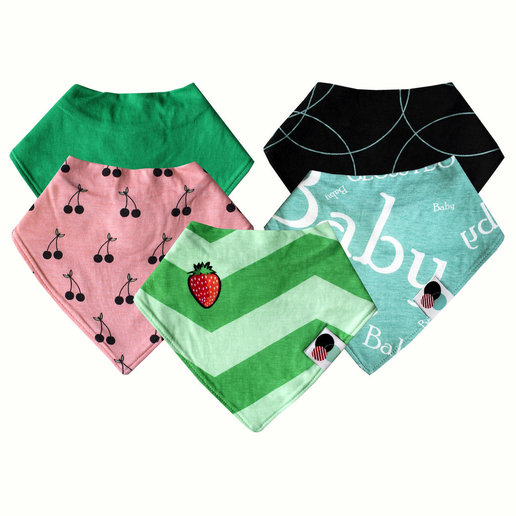 BERRY GREEN | Premium Baby Bandana Bib