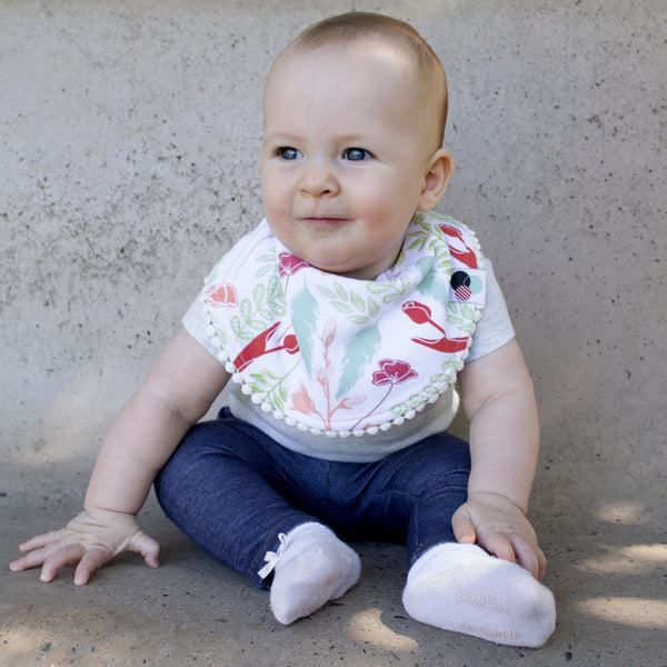 VINTAGE FLORAL | Lace Trim Bib