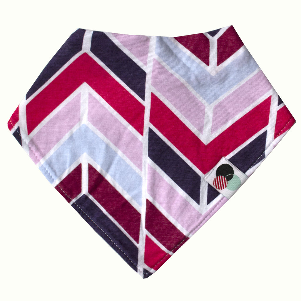 MAGENTA HERRINGBONE  | Premium Baby Bandana Bib