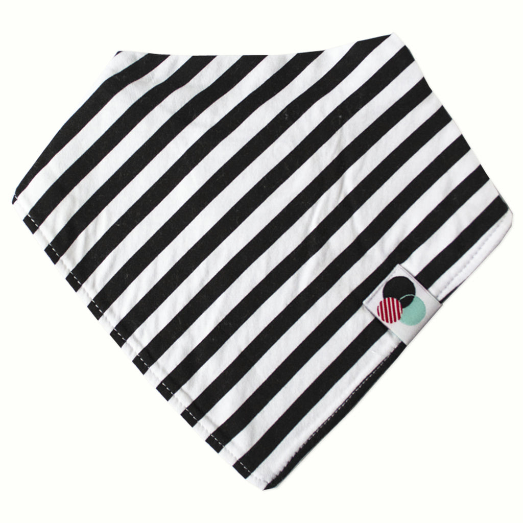 BLACK + WHITE STRIPE | Premium Baby Bandana Bib