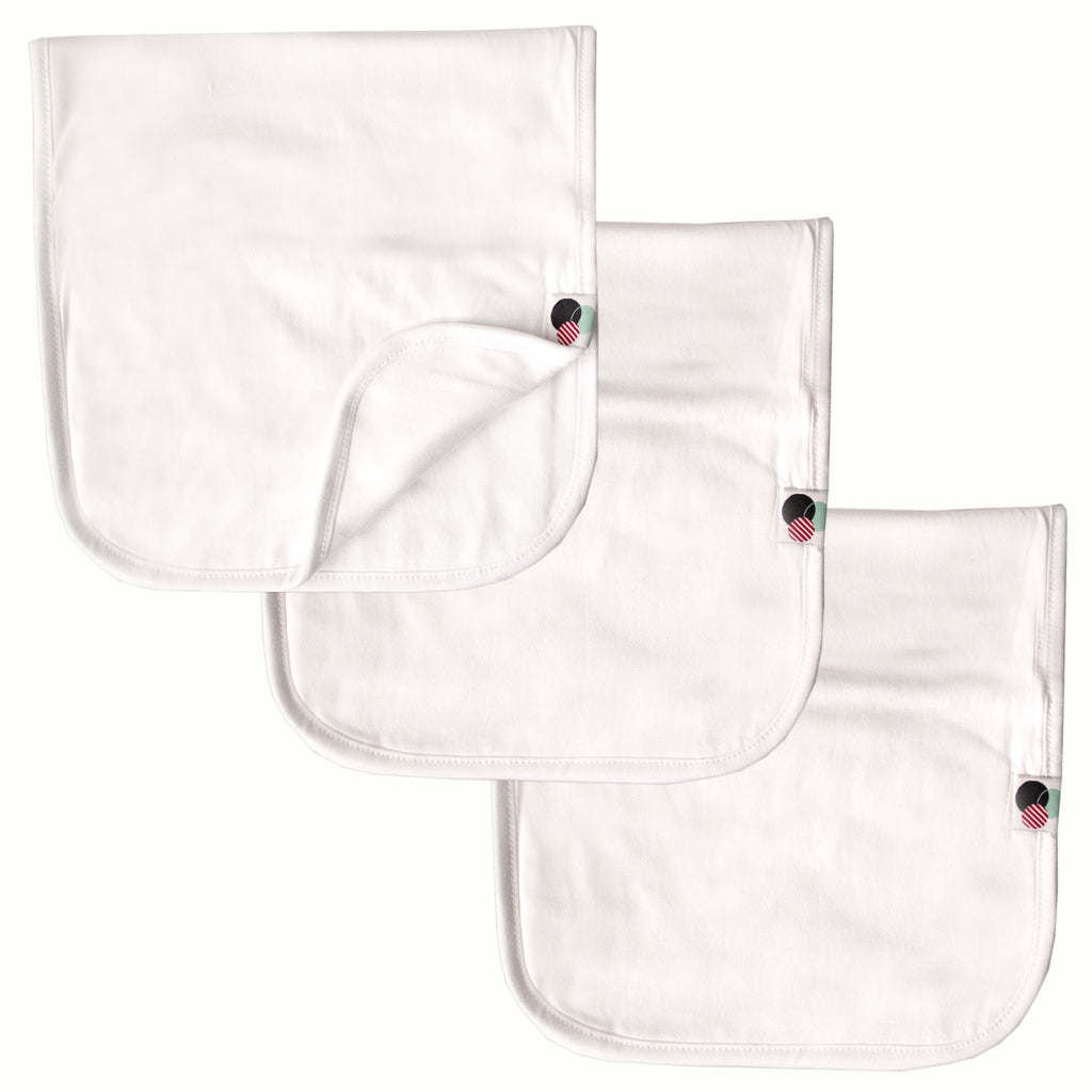 WHITE SOLID | Burp Cloths