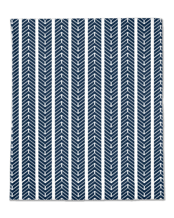 BLUE HERRINGBONE | Minky Blanket