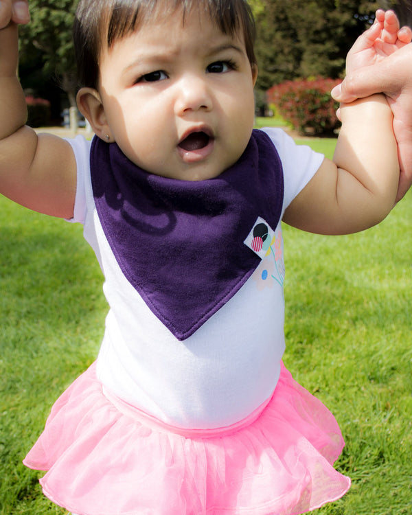 GRAPE PURPLE SOLID | Premium Baby Bandana Bib