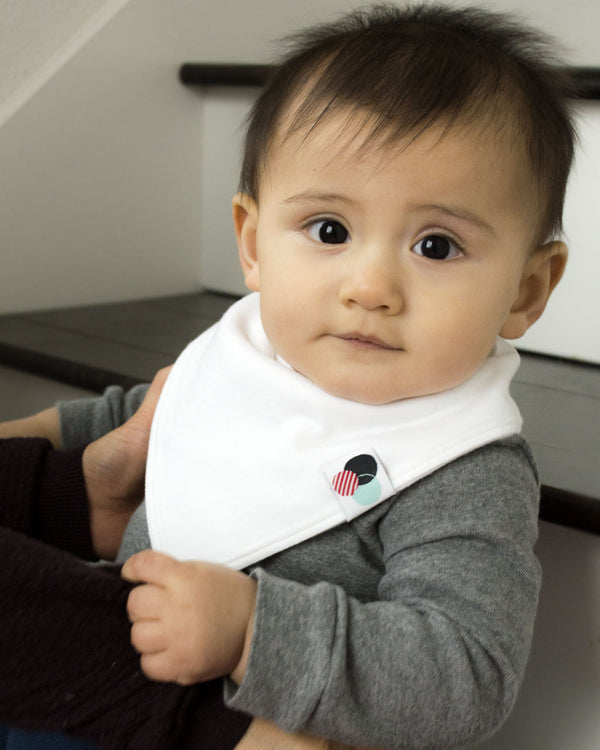 WHITE SOLID | Premium Baby Bandana Bib